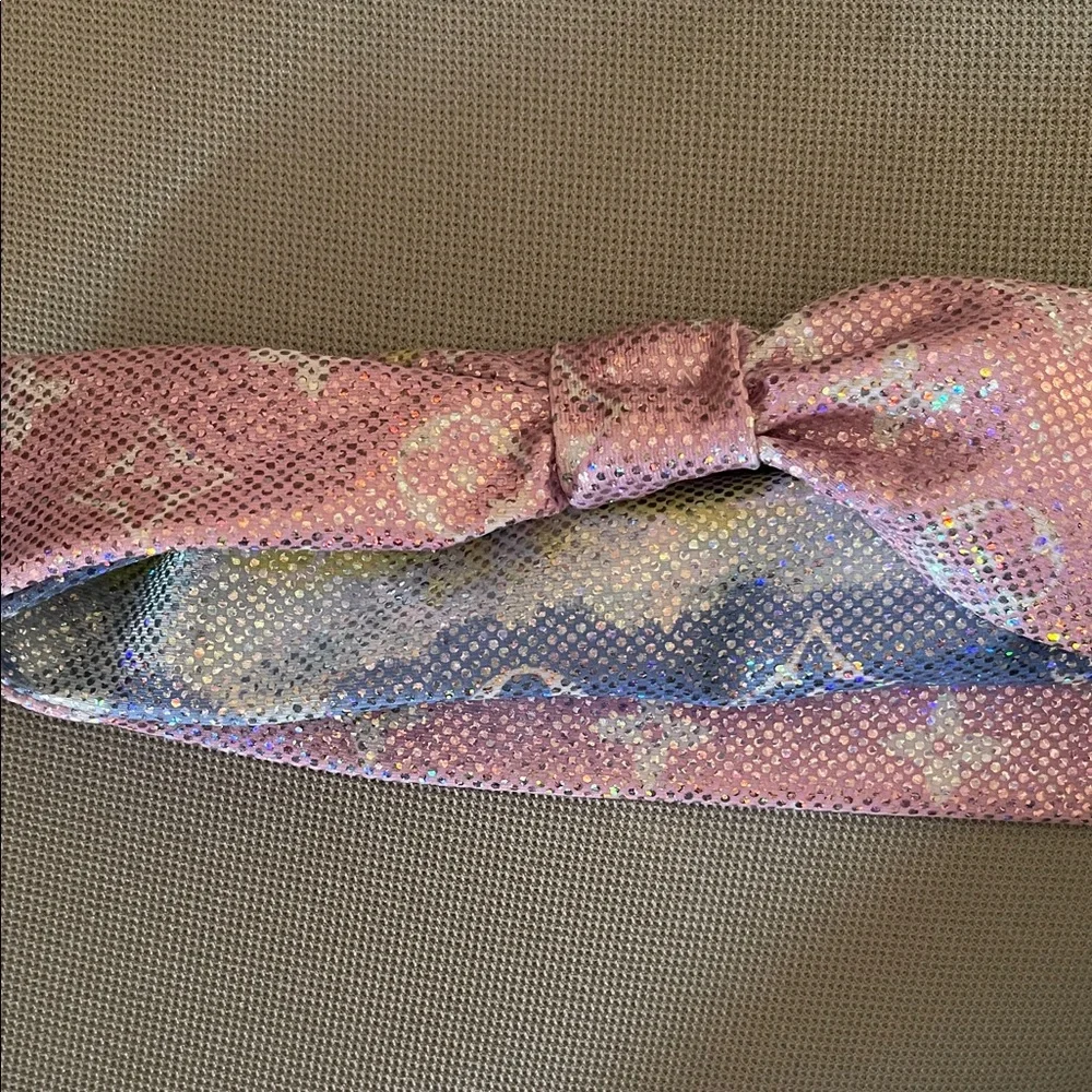 Shiny Pink and Blue Headband initials